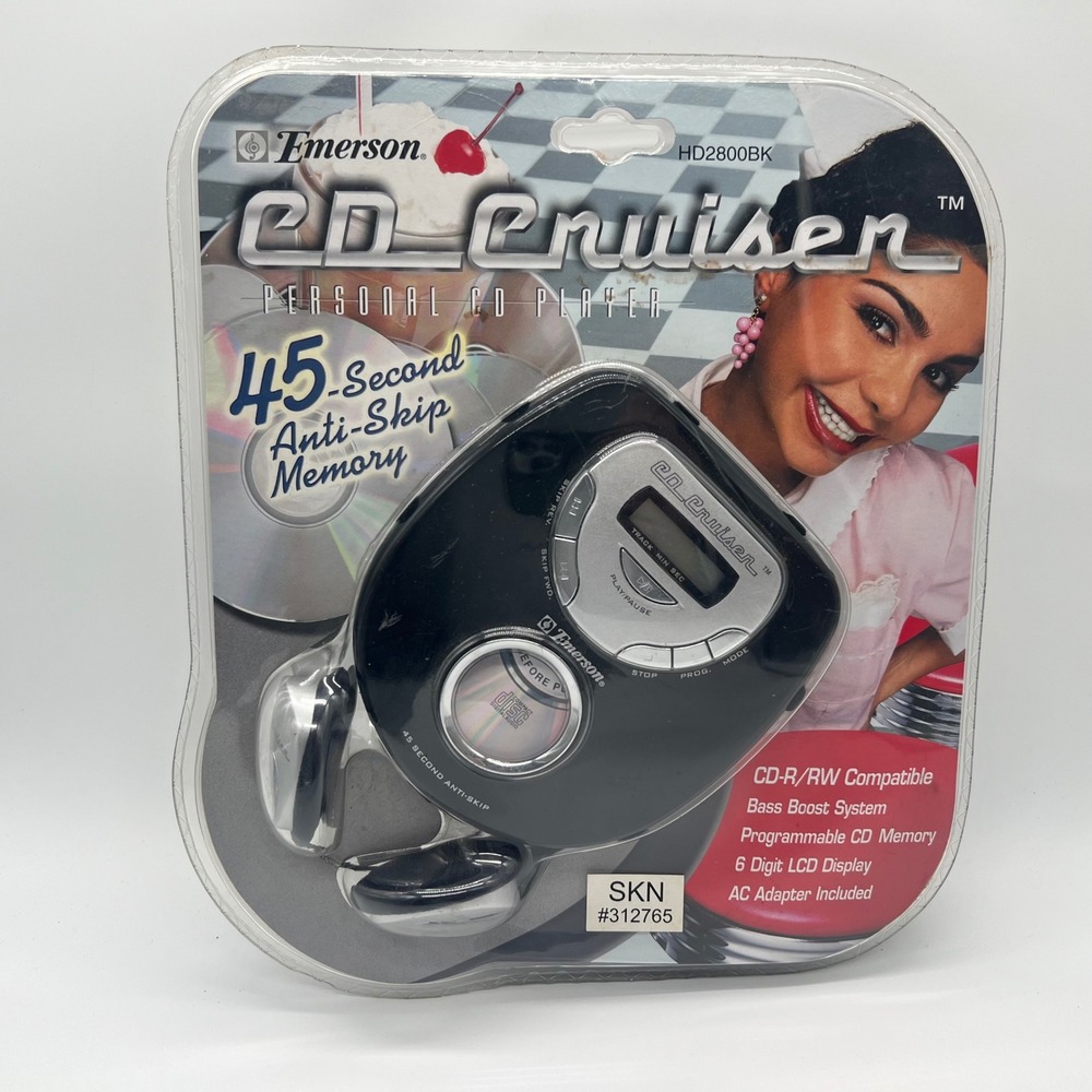 Emerson CD Cruiser Personal CD Player HD2800BK Black Anti-Skip New Sealed